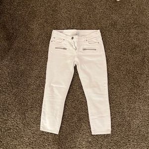 True Religion White Cropped Jeans
